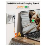 CableCreation 90Â° USB C to USB C Cable 240W, 10FT 5A Type C Fast Charging Cable, Braided C to C Cord for iPhone 16 15 Pro Max, MacBook Pro/Air, iPad Pro/Air/Mini, Galaxy S24/S24 Ultra/S23/S22, Pixe