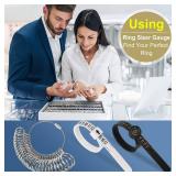 Ring Sizer Measuring Tool Kit Upgraded, 27 PCS Stainless Steel Measuring Ring Tool, US Ring Size 0-13 with Half Size, 2 PCS Reusable Finger Size 1-17 USA Rings Size with Magnified Glass - Retail: $6