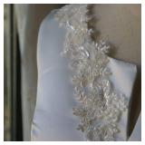 G-RUI 6cm*2yards Ivory White Luxury Beaded Embroidery Flower lace Appliques for Wedding Dresses Rhinestone Applique Patches Embroidery lace parches rope (Off White Color) - Retail: $12