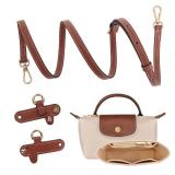BBKON 2Sets Shoulder Strap for Longchamp Bag Women, Purse Organizer, No-Punch Length Adjustable Leather Replacement Strap (0.9CM Beige) - Retail: $10