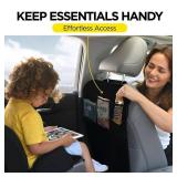 lebogner Back Seat Cover For Kids + 3 Pocket Storage Organizer, 2 Pack X-Large Waterproof Kick Mats Backseat Protector, Car Seat Back Protectors For Vehicles To Protect From Dirt, Mud & Scratches - Re