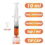 10mL Syringe for Liquid, Food, Oral, Scientific Labs, Measurement, Dispensing, Press-In Adapter, Craft, Big Tip with Cap- 3 Pack 10ml Syringes with tsp & mL Measurement - Retail: $5
