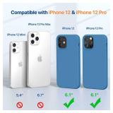 Miracase Compatible with iPhone 12 Case and iPhone 12 Pro Case, Liquid Silicone Gel Rubber Full Body Protection Shockproof Drop Protection Phone Case for iPhone 12/12 Pro 6.1 inch, Capri Blue - Retail