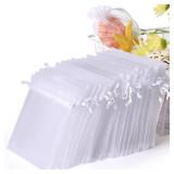 WenTao 100PCS 4x6 (10x15cm) White Sheer Organza Bags for Wedding Favor With Drawstring, Premium Jewelry Pouches Party for Festival Gift ,Candy , Fruit Protection - Retail: $8