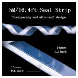 Silicone Seal Strip,Weather Stripping for Door or Window,Weatherproof Soundproof Self Adhesive Door Strip Bottom, Draft Stopper Silicone Strip Tape (Transparent, 45mm) - Retail: $12