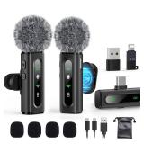 USB C Lavalier Microphone Wireless Mini Mic for Type-C Android Phone/Tablet/PC Video Recording Clip-on Mics with Rotatable Clip&Denoise Recording, Ideal for Vlog Tiktok Youtube Podcast Content Creator