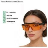 mozeeda UV Light Safety Glasses Protection,UVC 400 Blue Light Blocking Protective Glasses Goggles,Ansi Z87 Adjustable Temples Eyewear, Shaded Shatterproof Scratch Resistant Safe Sunglasses with Case -