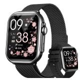 Smart Watch for Women Men Fitness: 1.85" Smart Watch with 30 Days+ Battery Life Make/Receive Call Heart Rate SpO2 Sleep Monitor 120+ Sport IP68 Waterproof Fitness Tracker Watch for iPhone Android Blac