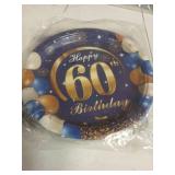 40PCS 60 Birthday Decorations for Men Navy Blue and Gold 60th Birthday Party Disposable Dinnerware Set Plates, Paper Napkins Party Supplies for Men Cheers to 60 Years - Retail: $9