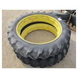 (2) 12.4-42 Tractor Tires & Rims