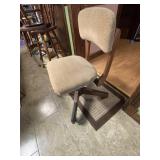 Vintage office chair & 2 bar stools