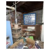 Contents of shelf to partition & bottom shelf