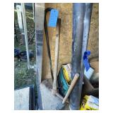 Pry bar, pick, sledge hammer