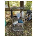 Metal rack & contents