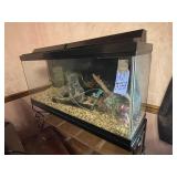 Lg. fish aquarium on stand & shelf