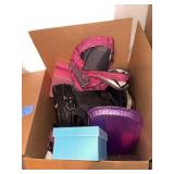 Backpacks, picture boxes, purses, lots of misc