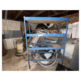 Metal shelf & badminton set