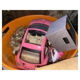 Orange tub of toys, Halloween tub