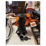 Cast iron mini stove & pans, buckets