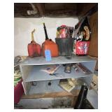 Gray shelf, contents, tote of kids books