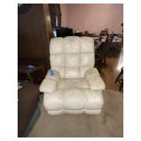 Beige leather recliner