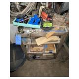 Wood cabinet & contents