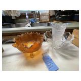 Carnival glass bowl & vase - 3 pieces