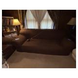Brown covered couch