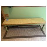 Crackle topped painted bench