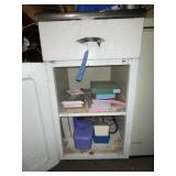 Metal cabinet & contents