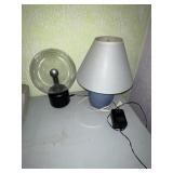 Lamp, lights & typewriter