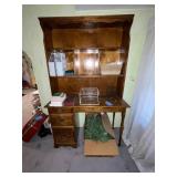 Maple desk & contents