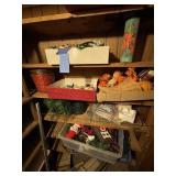 Contents of shelves, X-mas decor & more
