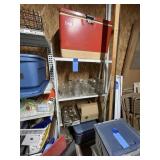 Contents of 4 shelves and shelving unit