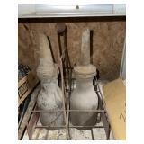 Vintage oil crate w/2 oil bottles