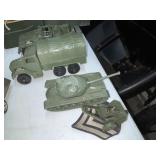 Army trucks, tank & parts - 4 pcs