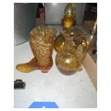 4 pcs amber glass