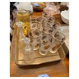 Flat of gold leaf glasses & more
