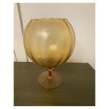 Vintage large amber glass