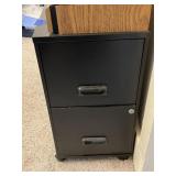 2 drawer black filing cabinet on wheels