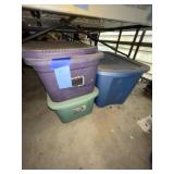 Stacks of totes - not all have lids