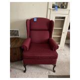 Burgundy wingback chair