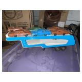 Vintage metal car carrier & cars