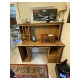 Desk, office chair & small foot stool