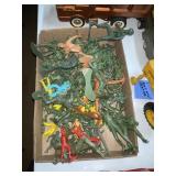 Cowboys, indians, Lg. & small army men, others