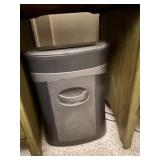 Green desk & paper shredder