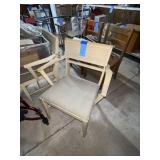 2 blonde chairs, fish aquarium