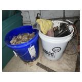 2 totes & buckets potting soil