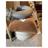 Neck pillows, foot stool, sewing machine & more