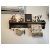 2 wall shelf groupings & wall basket
